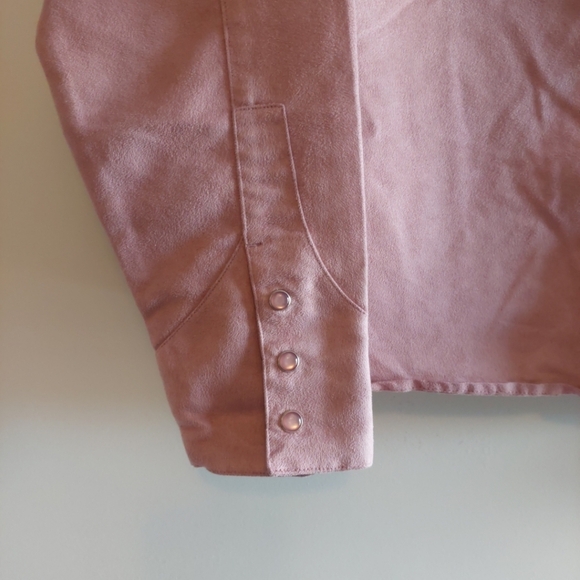 Vintage Wrangler Floral embroidered Pearl Snap Longsleeve Western Shirt XL Pink - Picture 6 of 9